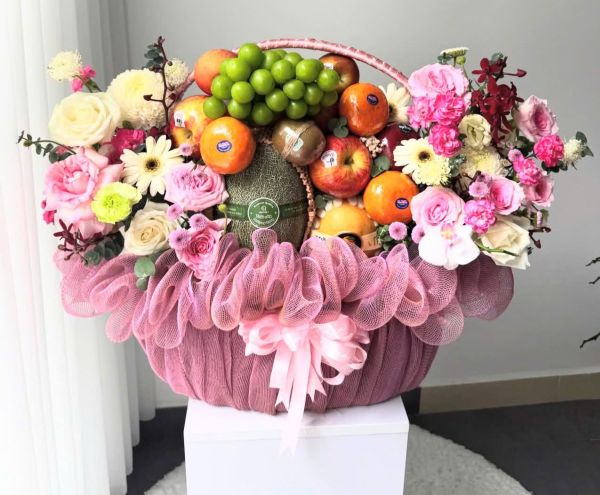 Giỏ hoa trái cây sang trọng