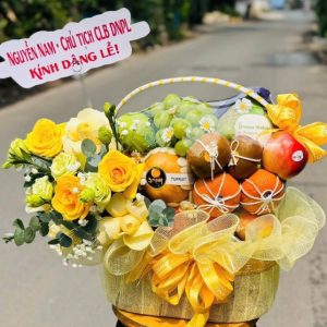 Giỏ Hoa Trái Cây Kính Lễ – Kính Dâng Thành Tâm