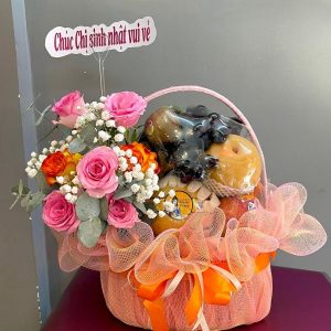 Giỏ Hoa Trái Cây Sinh Nhật – Sinh Nhật Rạng Rỡ