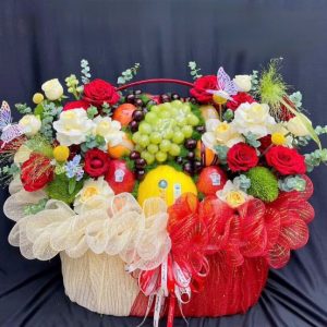 Giỏ Hoa Trái Cây Đỏ – Phúc Lộc Đỏ Thắm