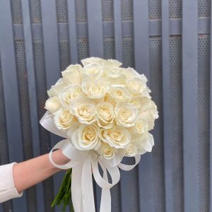 Bó Hoa Cưới Hồng Kem – Tròn Đầy Hạnh Phúc